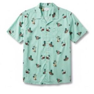 Sonoma Goods for Life Mens XXL Hawaiian Shirt Mint Green Tiki Pineapple Coconut